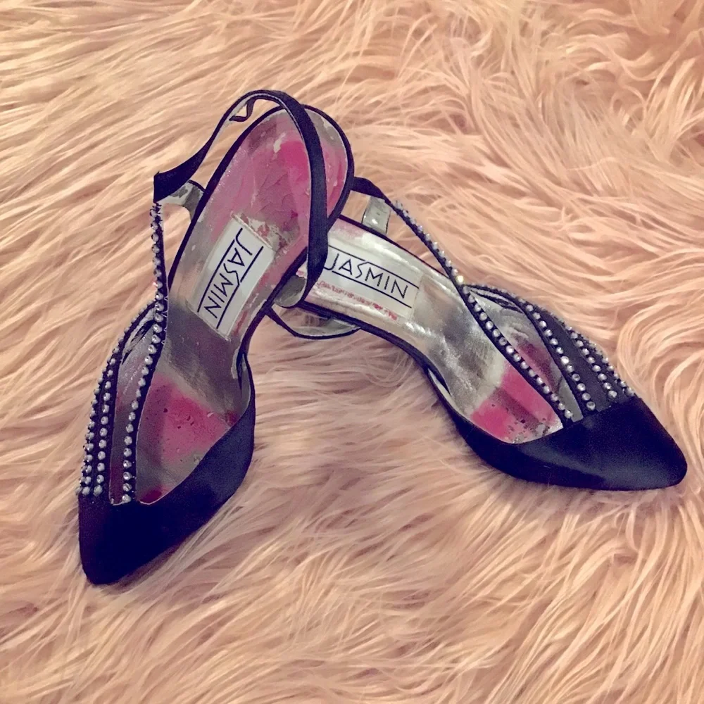 🖤Vintage Jasmin Black Slingback Heel Pumps - Size 7 - rare find - Picture 8 of 8